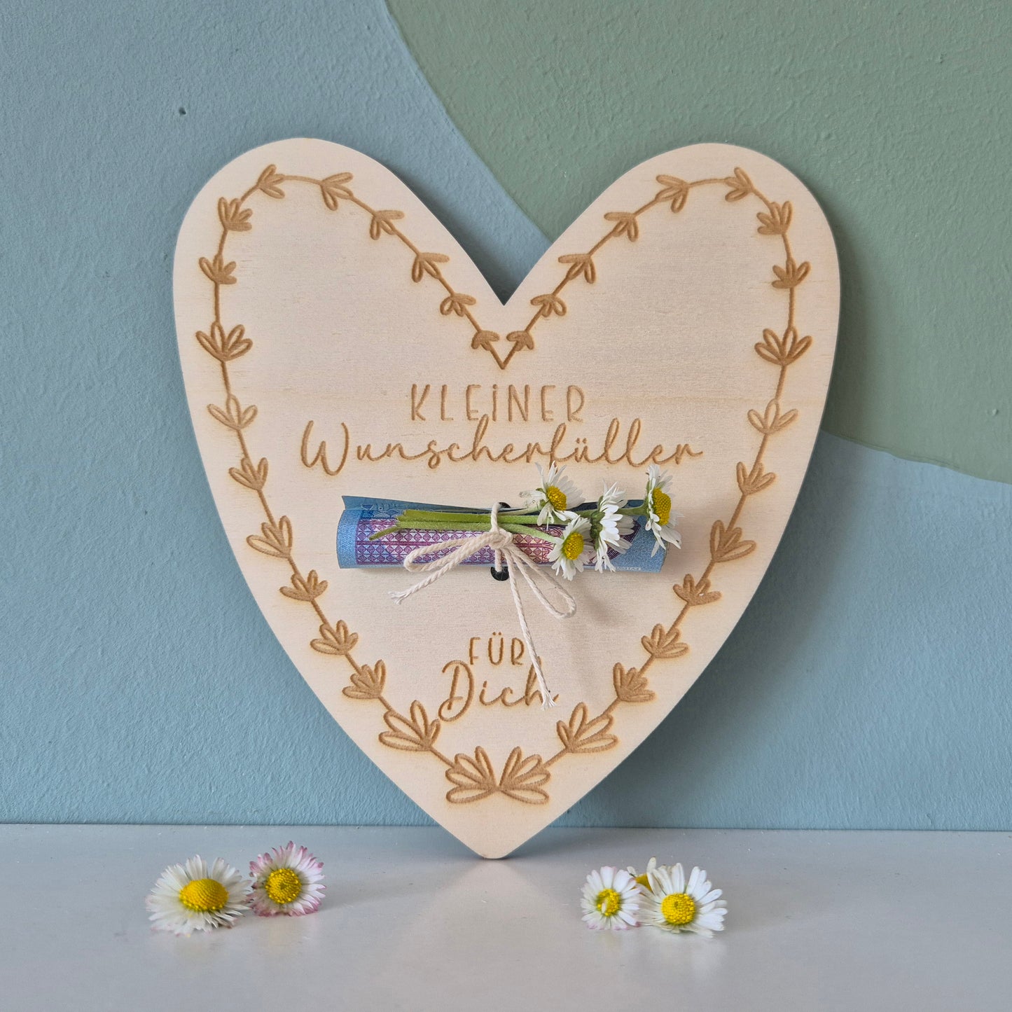 Geldgeschenk: Herz - Kleiner Wunscherfüller