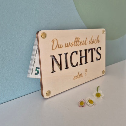Geldgeschenk: Platte Du wolltest doch nichts