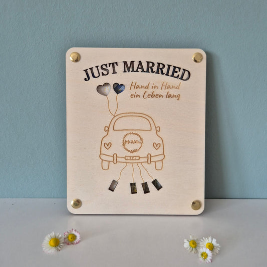 Geldgeschenk: Hochzeit - Platte - Just Married